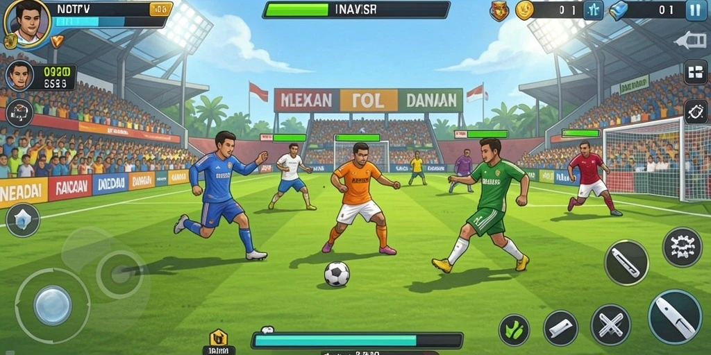 Gamplay seru saat bertanding melawan pemain lainnya.